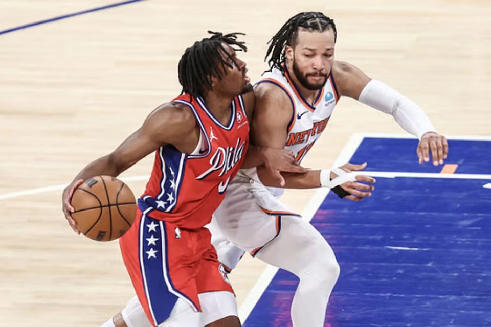 76ers vs knicks match player stats